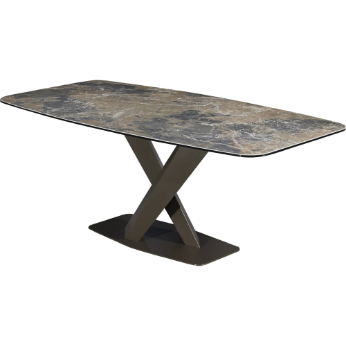 Elegance 78" Dining Table in Brown Ceramic